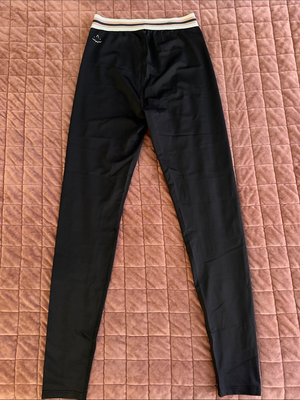 Beyond Yoga Black Leggings with Stripe Waistband Size Small - Picture 4 of 8